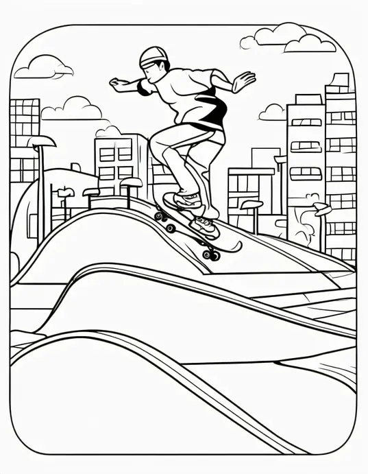 Color Skate Park Adventure Scene for Kids