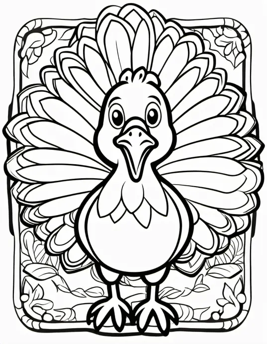 Turkey Feather Rainbow Coloring Page