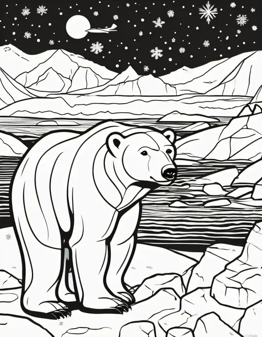Colorful Polar Bear Arctic Scene for Kids
