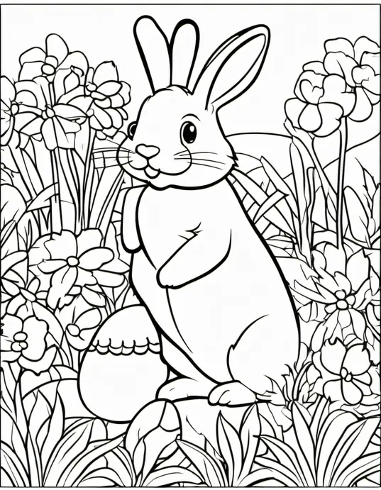 Easter Bunny Coloring Page for Kids