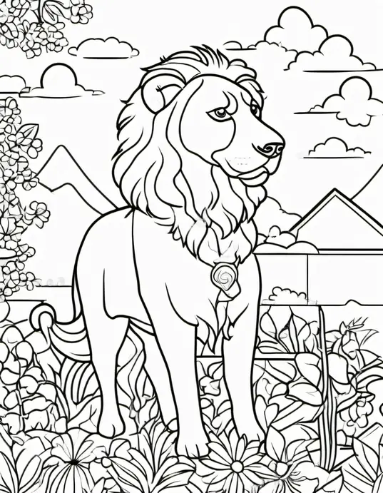 Butterfly Garden Coloring Scene for Kids