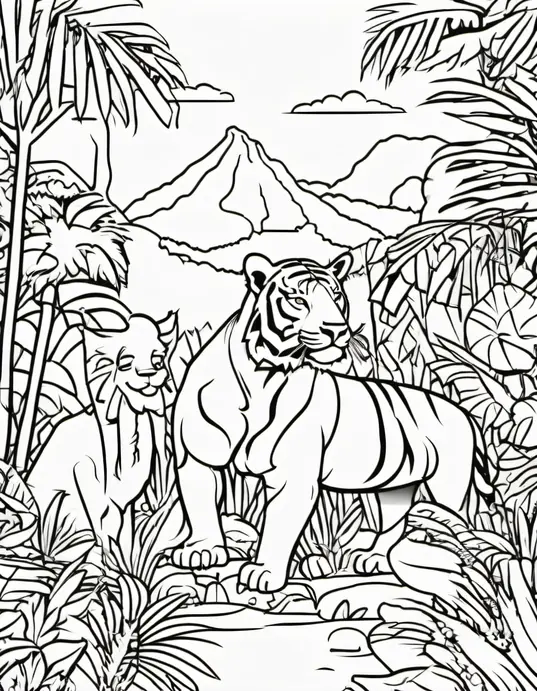 Exotic Jungle Animal Coloring Page