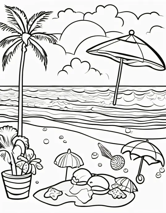 Sunny Seaside Coloring Adventure