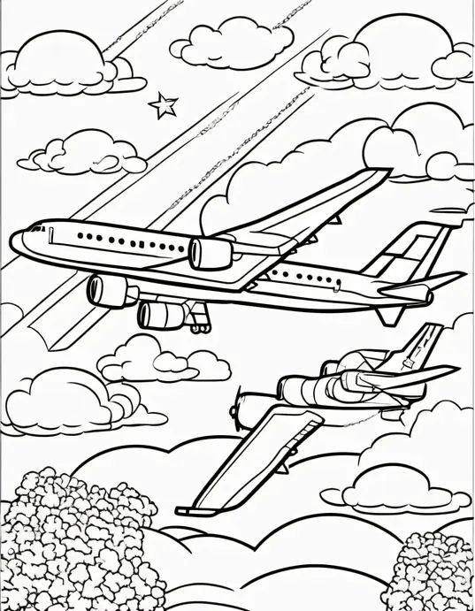Color and Fly: Jolly Jetliners in the Sky