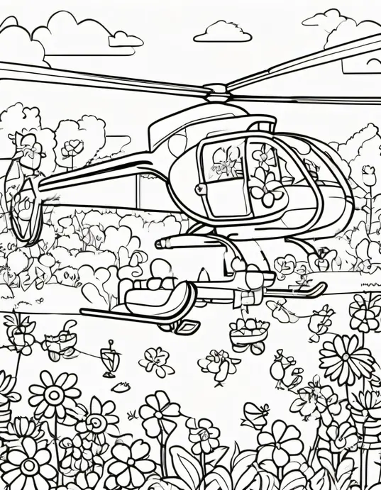 Color and Play: Vibrant Helicopter Garden Party