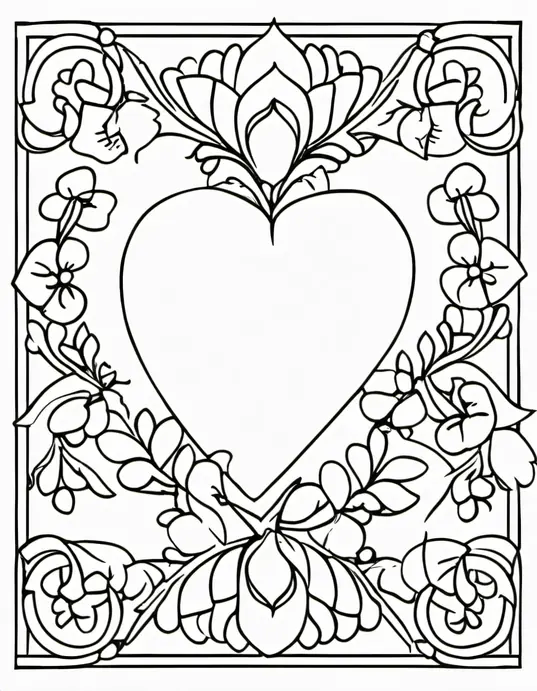 Colorful Heart Garden for Kids to Draw