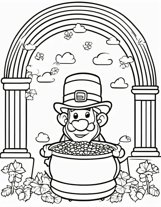 Lucky Leprechaun Coloring Page for St. Patrick's Day Celebrations