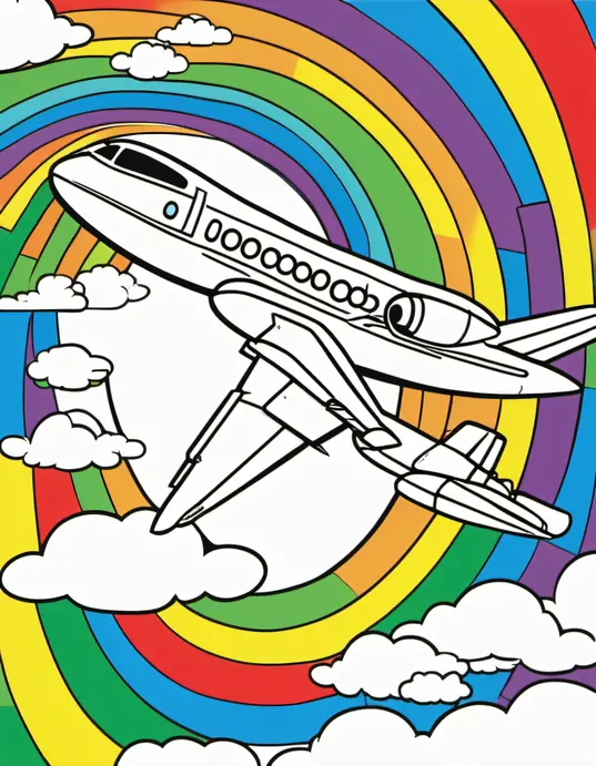 Coloring Airplanes Flying Over a Rainbow Sky