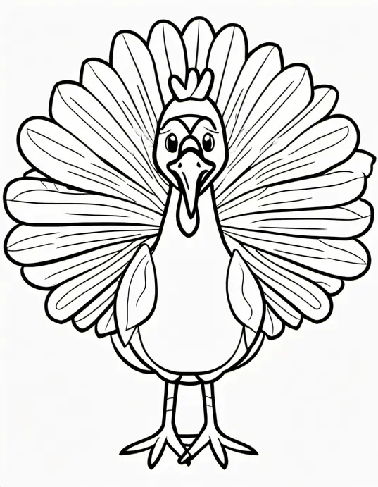 Turkey Feather Rainbow Coloring Page