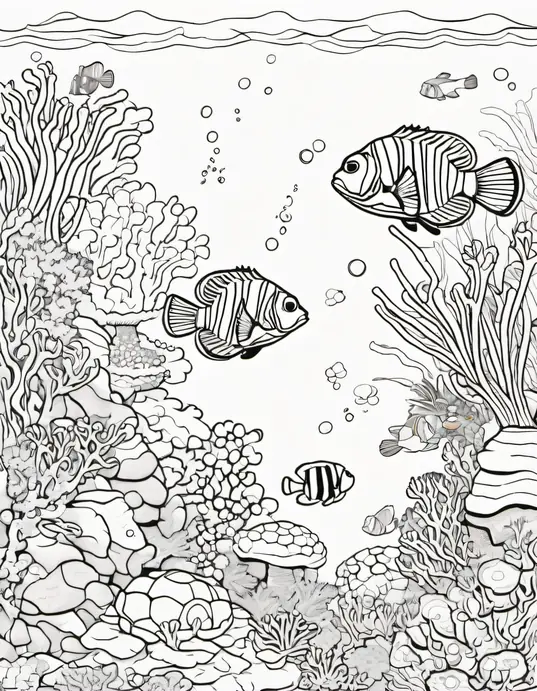 Underwater Reef Coloring Adventure: Meet Sea Turtles & Clownfish!