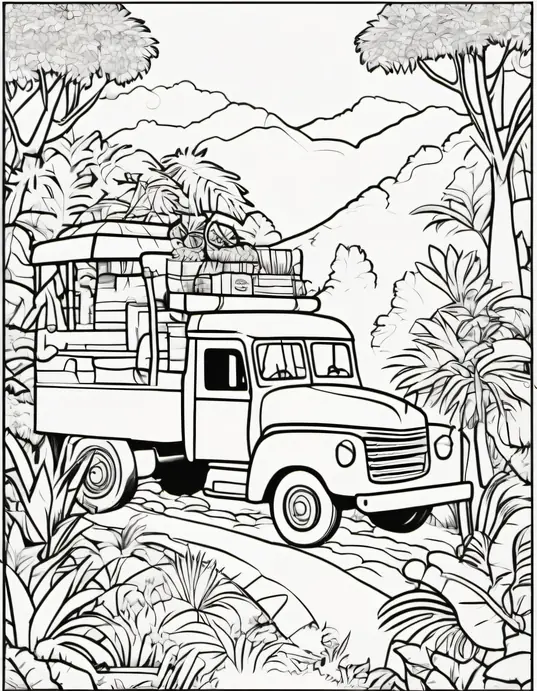 Truck Coloring: Jungle Delivery Adventure