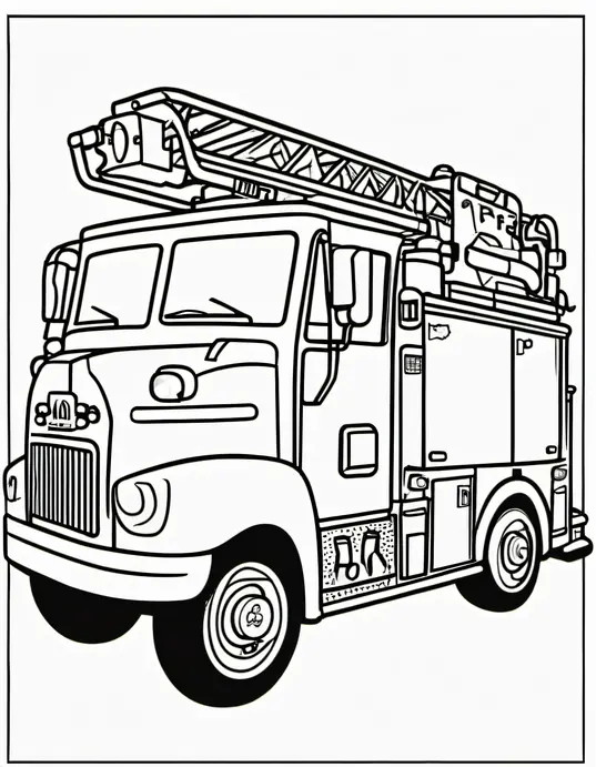 Fire Truck Color Scene for Little Artists