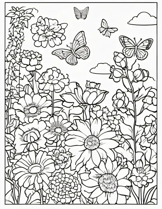 Colorful Garden Butterfly Adventure Scene
