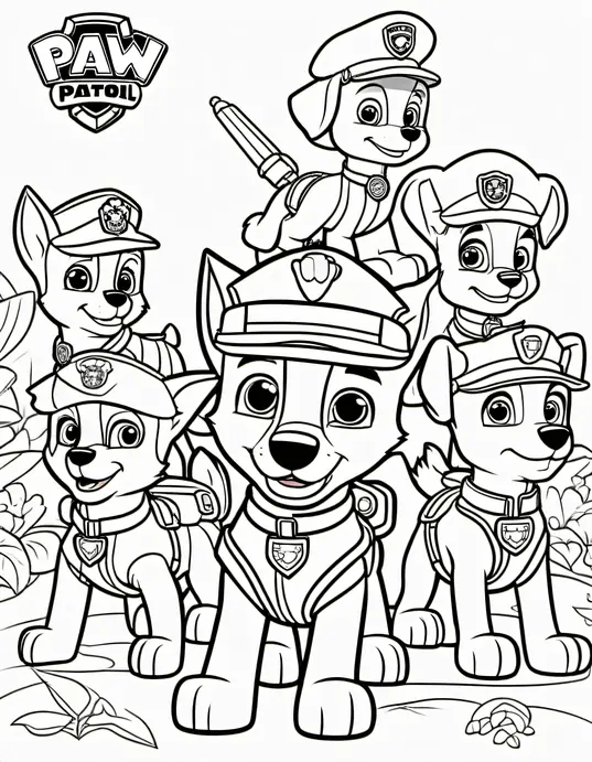 Paw Patrol Coloring Page: Pups in a Pirate Adventure