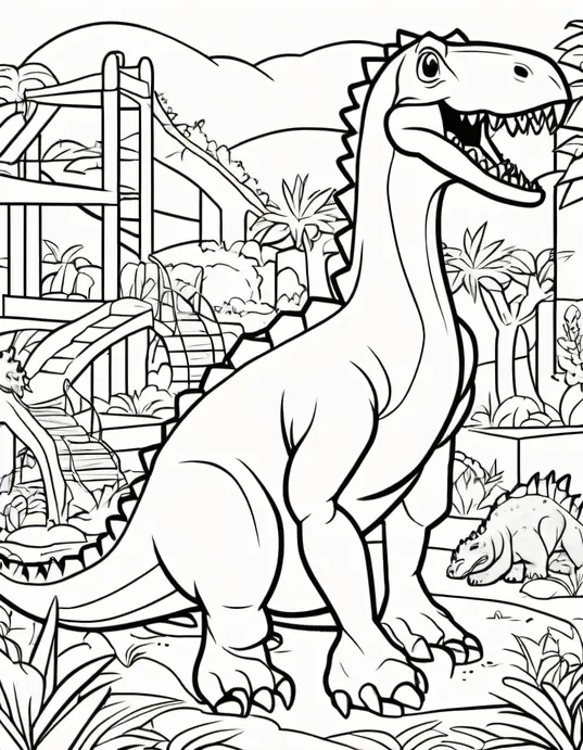 Color and Explore Prehistoric Dino Playground