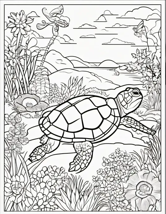 Colorful Turtle Garden Safari