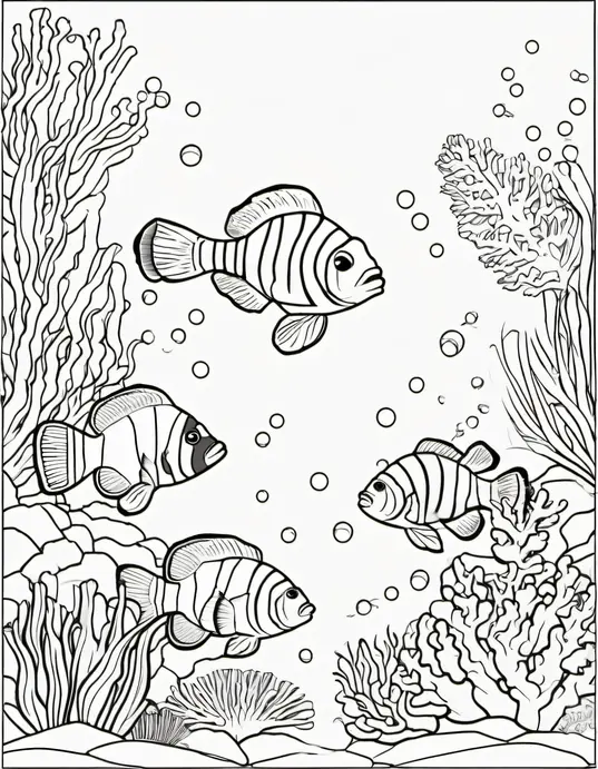 Color Underwater Clownfish Coral Reef