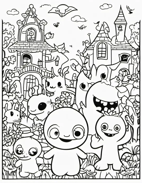 Color Monster Playground Scene: Spooky Friendship Garden