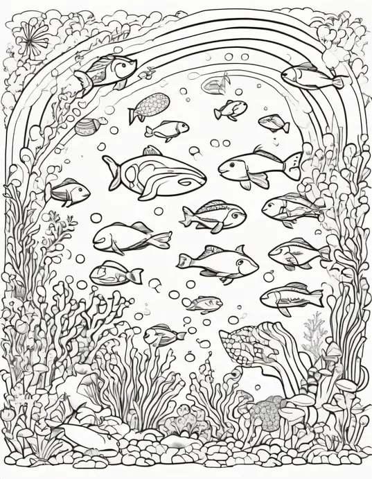 Explore Ocean Rainbow Coloring Page