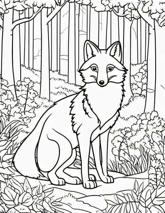 Color and Play: Jolly Forest Foxes Coloring Page