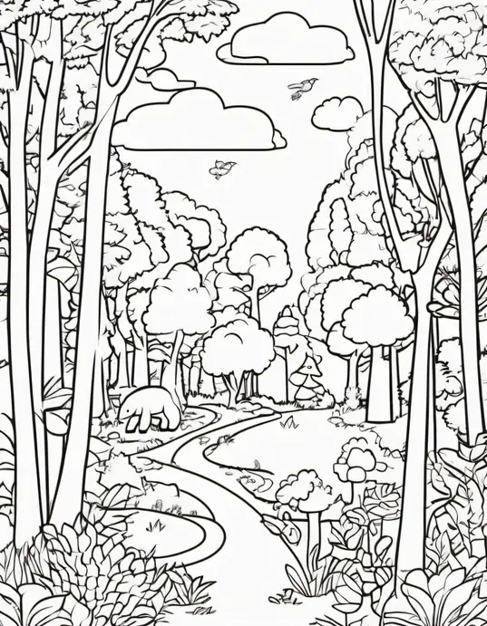 Colorful Sunset Forest Creatures