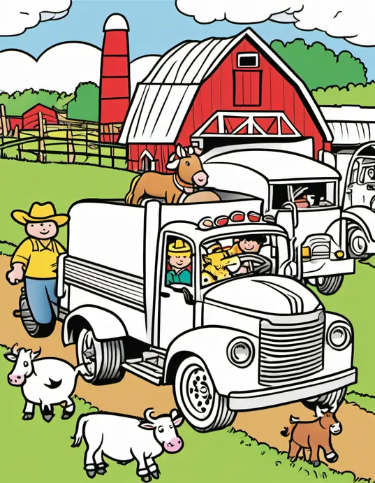 Color & Learn: Farmyard Truck Parade