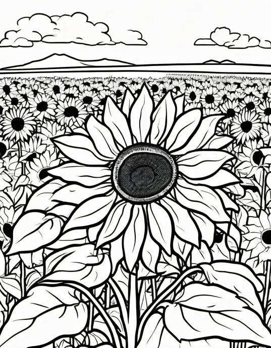 Sunflower Fields Coloring Adventure