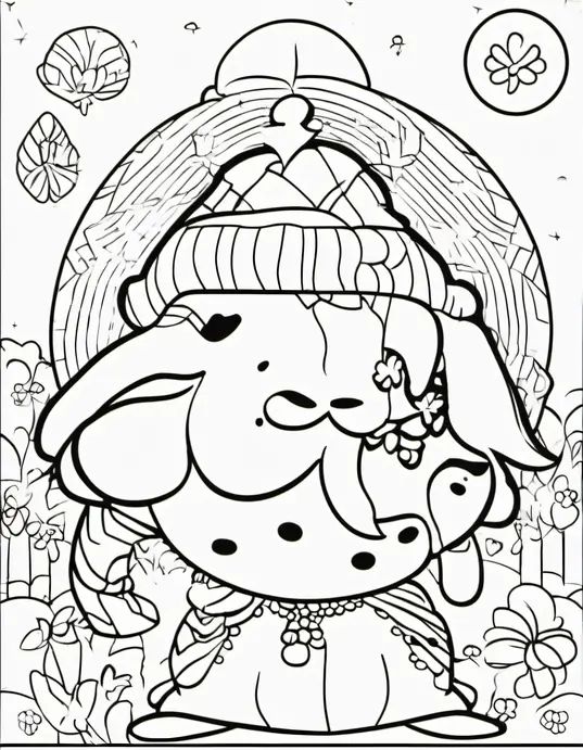 Kawaii Mermaid Underwater Coloring Scene