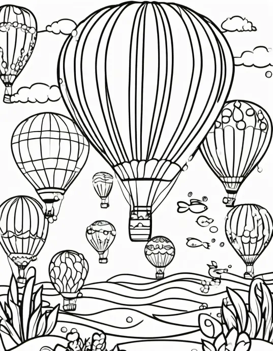 Colorful Underwater Balloon Party Scene for Kids