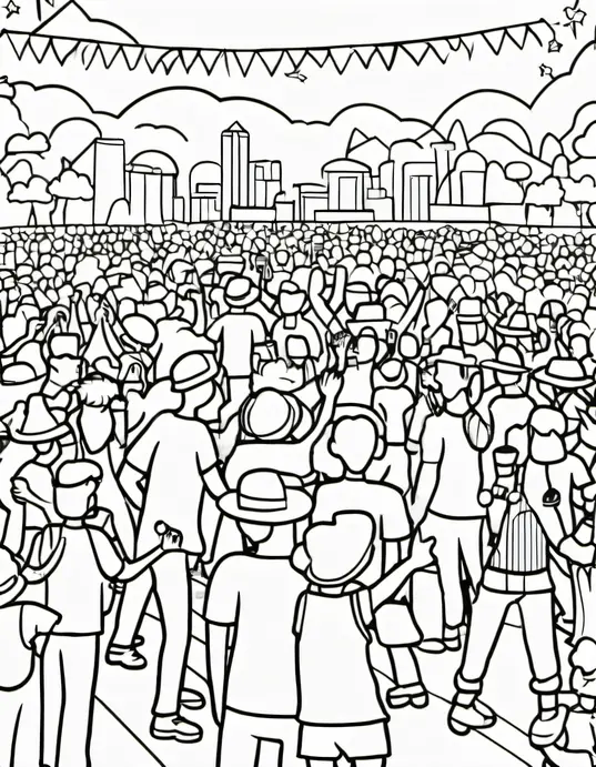 Color & Discover: Music Festival Scene for Kids
