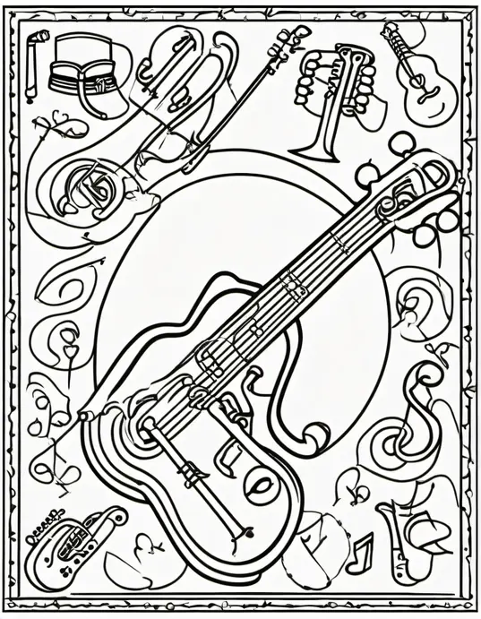 Color and Jam with Musical Instrument Friends