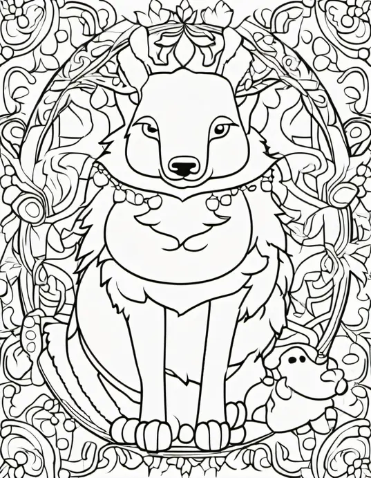 Magical Rainbow Unicorn Coloring Scene for Kids