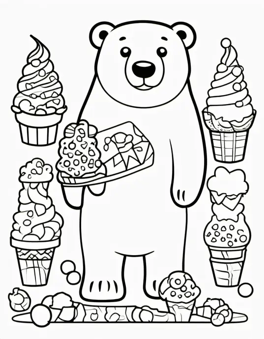 Color and Creamy Polar Bear Ice Cream Adventure
