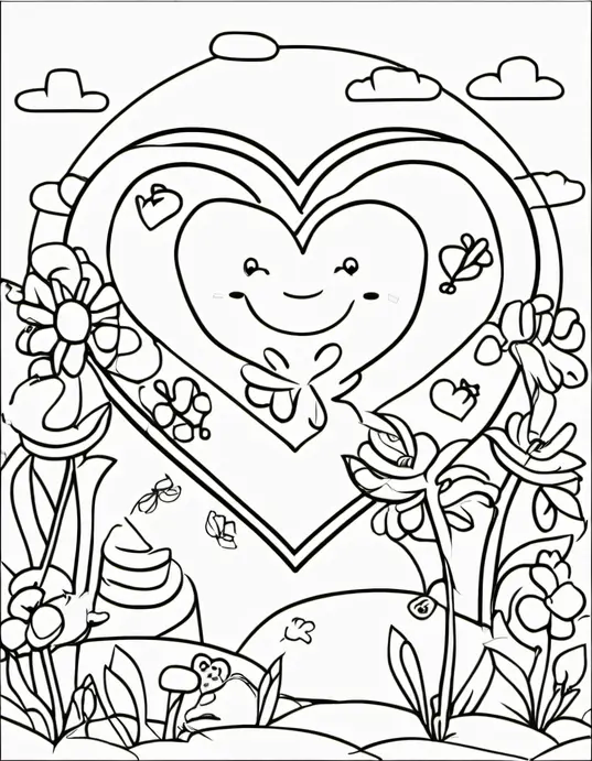 Valentine's Day Heart Coloring Page for Kids