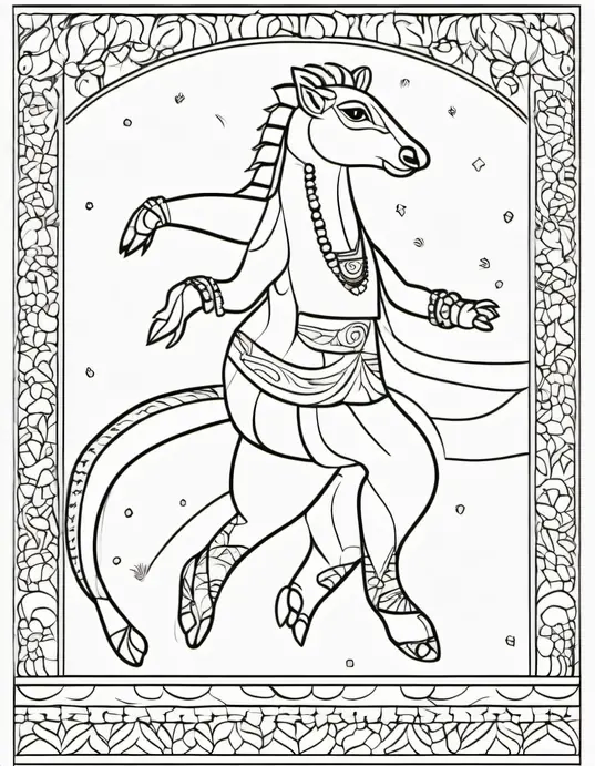 Exotic Animal Ballet Coloring Page