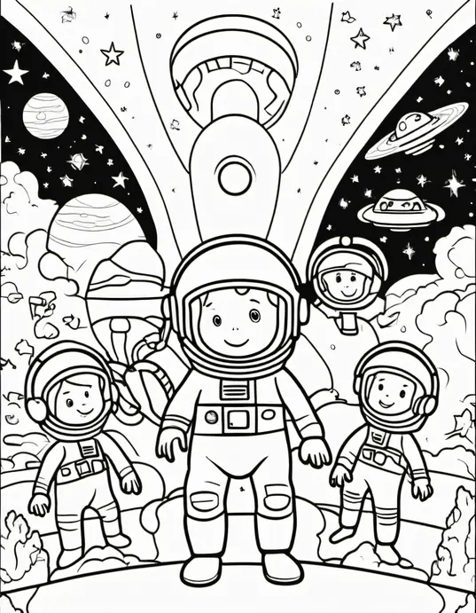 Color Space Adventures: Astronauts and Alien Friends