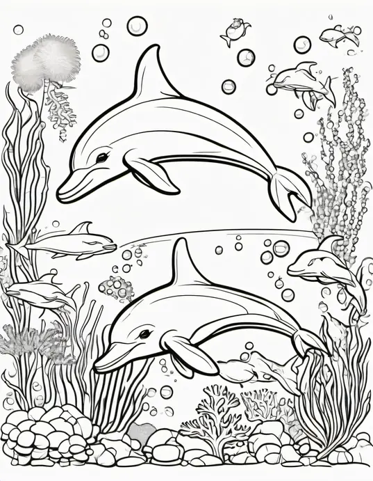 Colourful Underwater Dolphin Playground