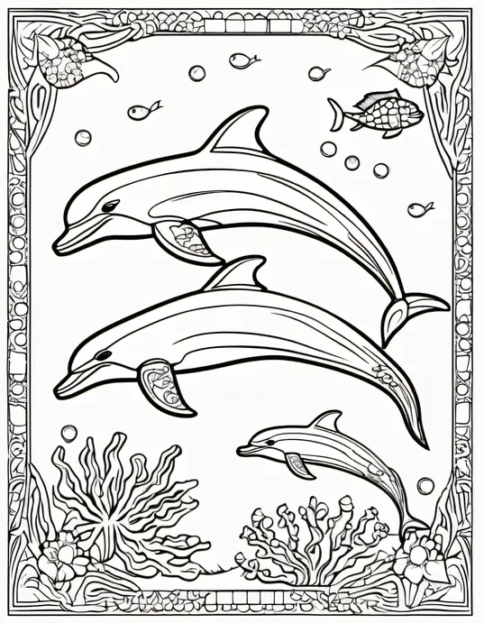 Colorful Ocean Mandala for Kids to Sea Creatures