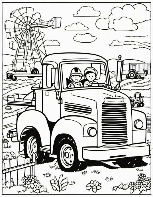 Color and Create: Farm Truck Playground Scene