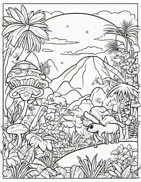 Extraterrestrial Jungle Coloring Adventure