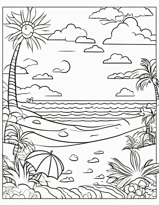 Sunny Beach Coloring Adventure