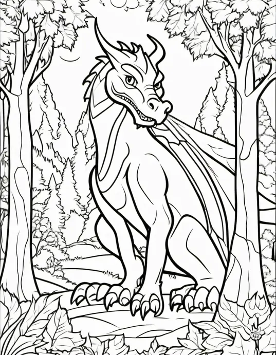 Color Dragon's Enchanted Forest Scene