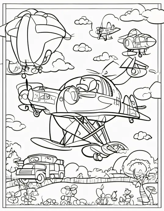 Color and Fly: Cute Animal Airplane Friends