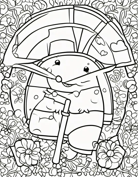 Colorful Ballet Dancers Coloring Scene for Kids