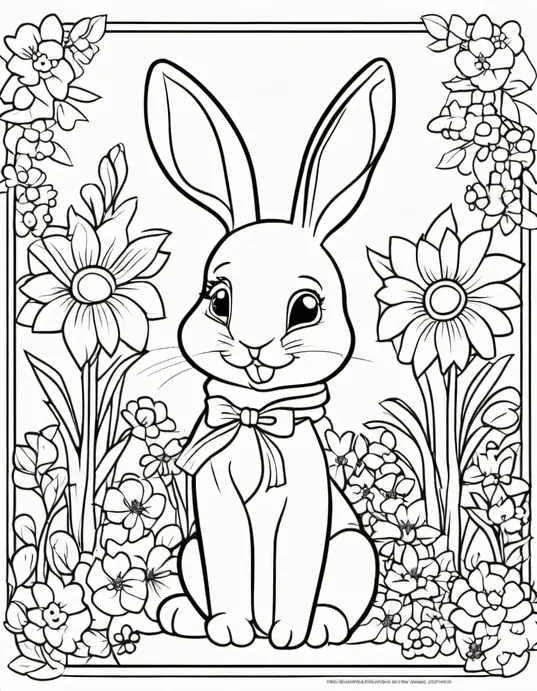Colorful Bunnies Garden Blossom Party