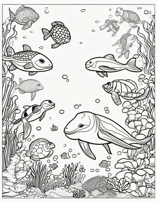 Pixel Art Coloring: Underwater Sea Creature Party
