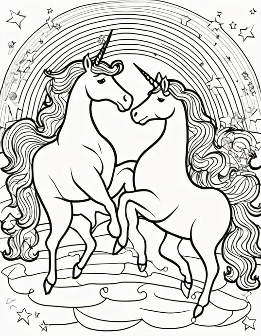 Colouring Unicorn Ballerinas at a Rainbow Party