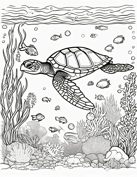 Explore Underwater Turtle Coloring Adventure