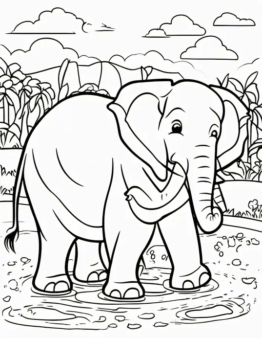 Colorful Elephant Nursery Scene for Toddlers