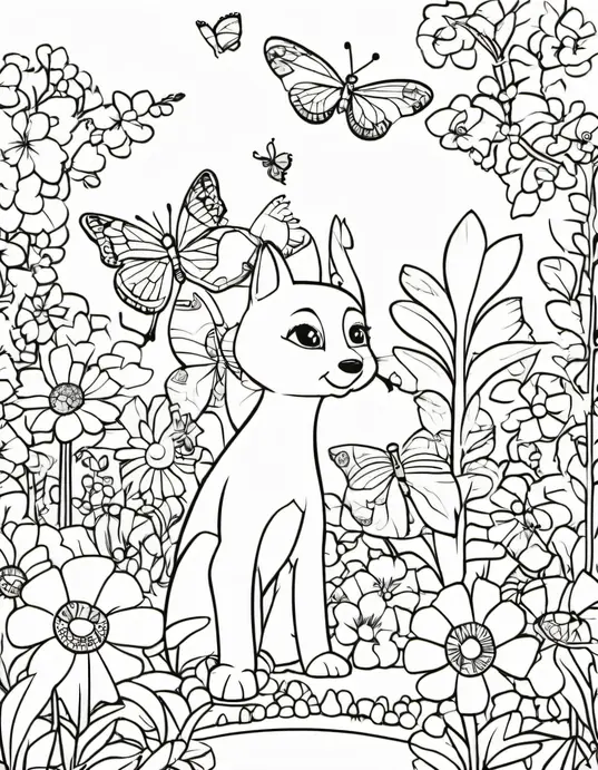 Colorful Garden Butterfly Adventure Scene